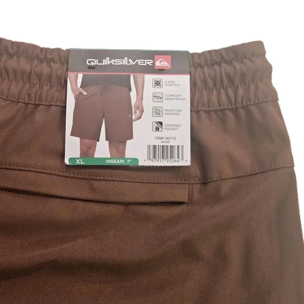 QuicksilverMen's‎ Shorts /Size XL/ Brown / 4-Way Stretch & Moisture Wicking /New